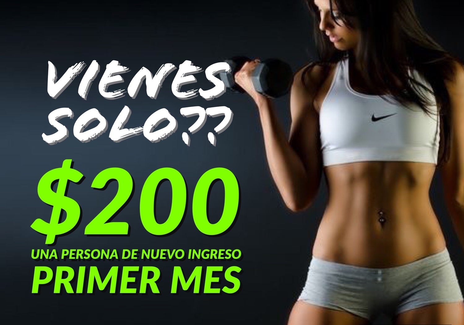 Primer mes con descuento en pesas y cardio!!<br>
